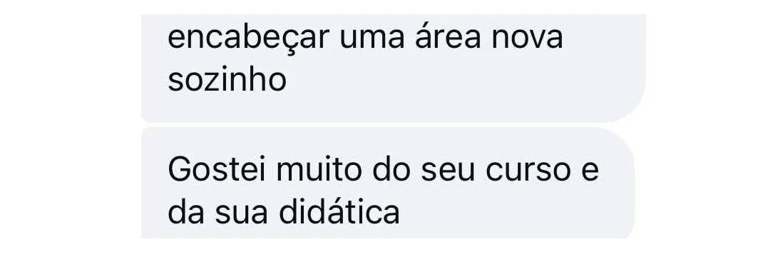 Mensagem de aluno: gostei muito do curso e da didática da Dra. Nathalia